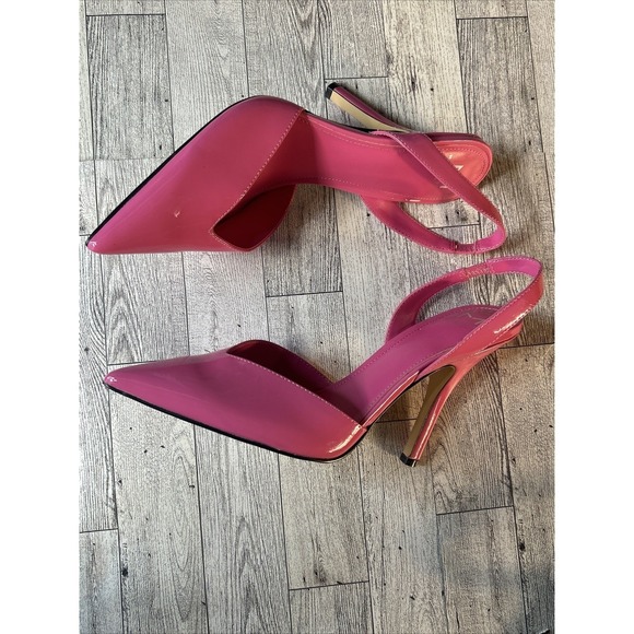 Marc Fisher Hot Pink Patent Slingback Heels |‎ Pointed Toe Size 9 - Picture 8 of 16